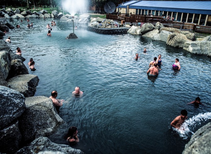 Natural mineral hot springs